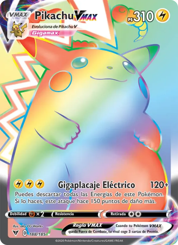 Carta Pikachu VMAX, de Voltaje Vívido